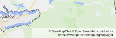 Mapa z zaznaczonym Augustowem
