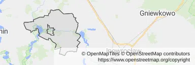 Mapa z zaznaczonym Barcinem