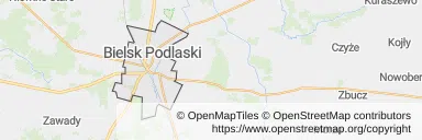 Mapa z zaznaczonym Bielsku Podlaskim