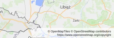 Mapa z zaznaczonym Bieruniu