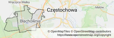 Mapa z zaznaczoną Blachowni