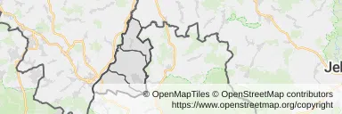 Mapa z zaznaczoną Bogatyni