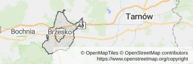 Mapa z zaznaczonym Brzeskiem
