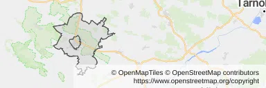 Mapa z zaznaczonym Busku-Zdroju