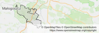 Mapa z zaznaczonym Chęcinami