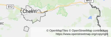 Mapa z zaznaczonym Chełmem