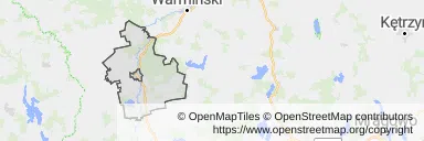 Mapa z zaznaczonym Dobrym Mieścem