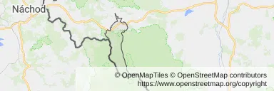 Mapa z zaznaczonym Dusznikach-Zdroju