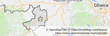Mapa z zaznaczonymi Głubczycami