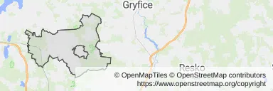 Mapa z zaznaczonym Golczewem