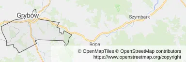 Mapa z zaznaczonym Grybowem