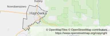 Mapa z zaznaczoną Hajnówką