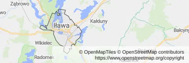 Mapa z zaznaczoną Iławem