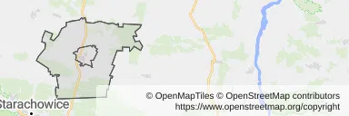 Mapa z zaznaczoną Iłży