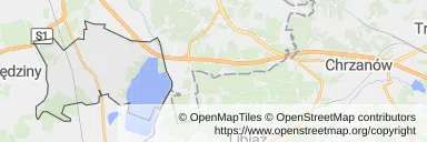 Mapa z zaznaczonym Imielinem