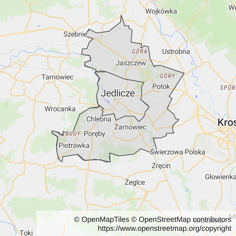 Mapa z zaznaczonym Jedliczem