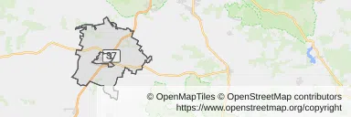 Mapa z zaznaczonym Jędrzejowem
