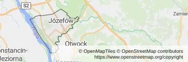 Mapa z zaznaczonym Józefowem