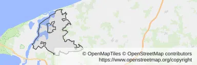 Mapa z zaznaczonym Kamieniu Pomorskim