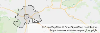 Mapa z zaznaczonym Kluczborkiem