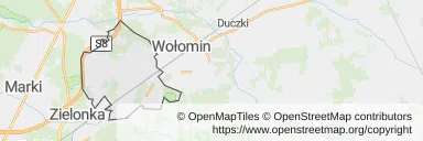 Mapa z zaznaczoną Kobyłką