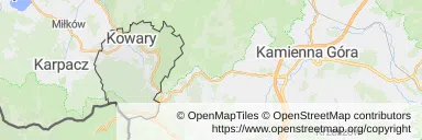 Mapa z zaznaczonym Kowarami