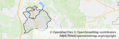 Mapa z zaznaczonym Koziegłowami