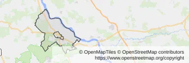 Mapa z zaznaczonymi Kozienicami