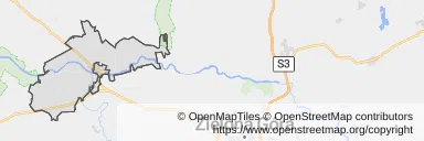 Mapa z zaznaczonym Krośnie Odrzańskim