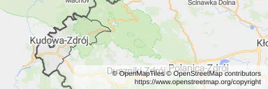 Mapa z zaznaczonym Kudowie-Zdroju