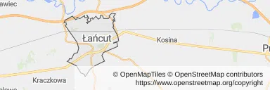 Mapa z zaznaczonym Łańcucem