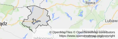 Mapa z zaznaczonym Łasinem