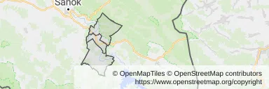 Mapa z zaznaczonym Leskiem