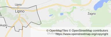 Mapa z zaznaczonym Lipnem