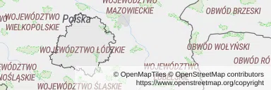 Kolonoskopia na NFZ — Mapa z zaznaczonym województwem łódzkim