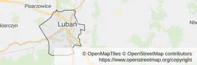 Mapa z zaznaczonym Lubaniu
