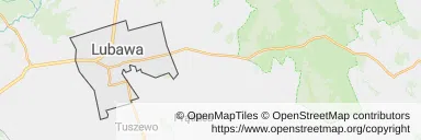 Mapa z zaznaczoną Lubawem