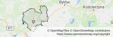 Mapa z zaznaczonym Miastkiem