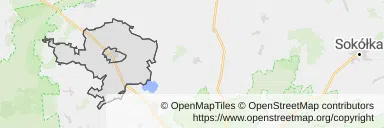 Mapa z zaznaczonym Mońkami