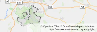 Mapa z zaznaczoną Mosinem