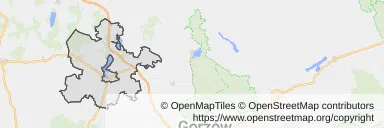 Mapa z zaznaczonym Myśliborzem