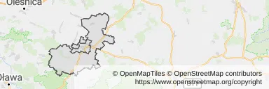 Mapa z zaznaczonym Namysłowem