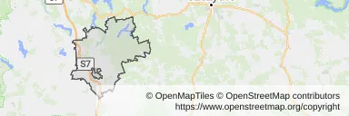 Mapa z zaznaczonym Nidzicy