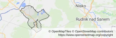 Mapa z zaznaczoną Nowej Dębem