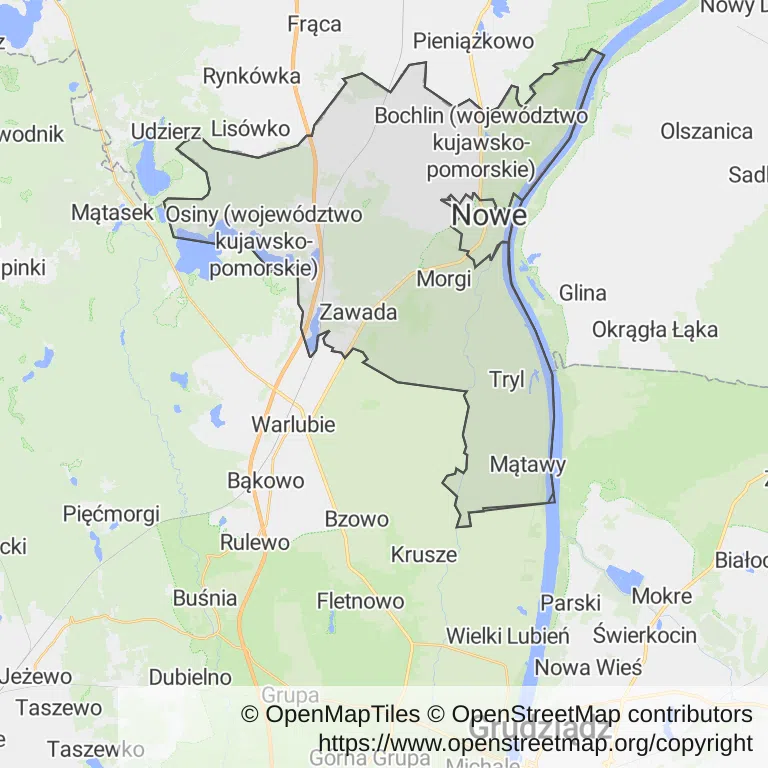 Mapa z zaznaczonym Nowem