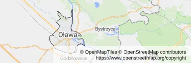 Mapa z zaznaczoną Oławem