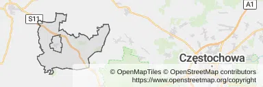Mapa z zaznaczonym Oleśnem