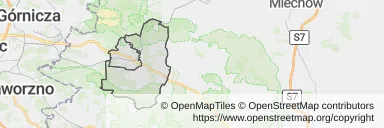 Mapa z zaznaczonym Olkuszem