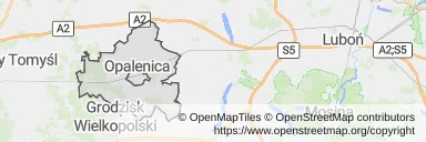 Mapa z zaznaczonym Opalenicy