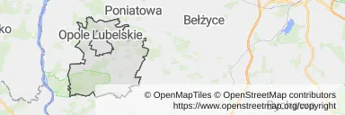Mapa z zaznaczonym Opolu Lubelskim